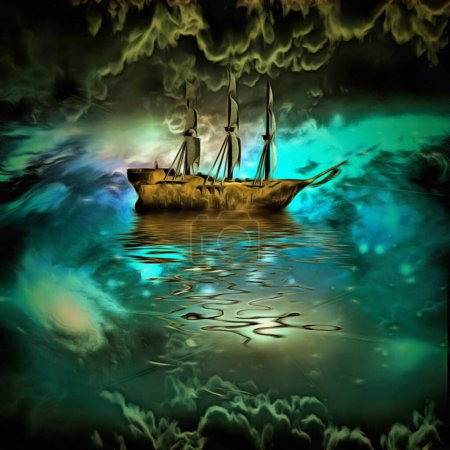 Téléchargez les photos : Belle illustration du navire antique - en image libre de droit