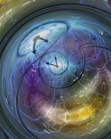 Téléchargez les photos : La spirale du temps. abstraite et futuriste rendu 3D artwork - en image libre de droit