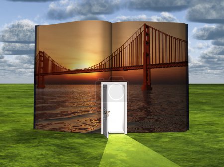 Photo for Golden Gate bridge, conceptual abstract illustration - Royalty Free Image