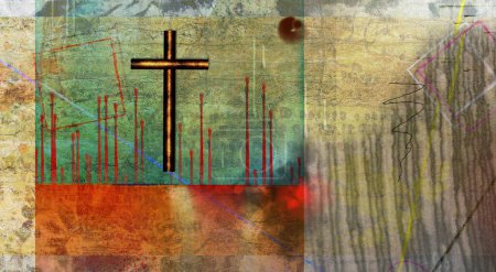 Photo for The Cross, colorful picture - Royalty Free Image