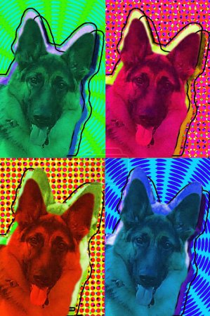 Foto de Collage de color del perro - Imagen libre de derechos