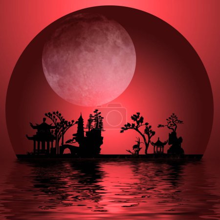 Téléchargez les photos : Ciel nocturne dans la lune. concept d'astrologie - en image libre de droit