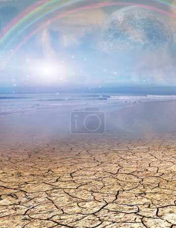 Téléchargez les photos : Desert Water, illustration abstraite conceptuelle - en image libre de droit