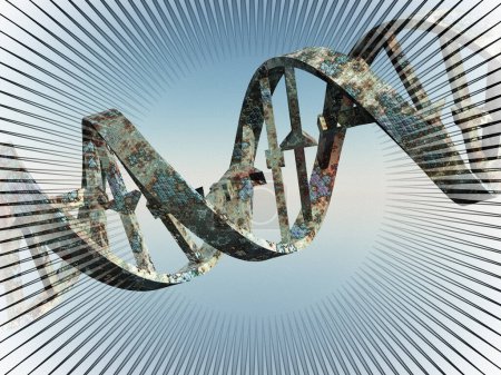 Foto de Partículas abstractas de ADN. Fondo de ilustración digital - Imagen libre de derechos