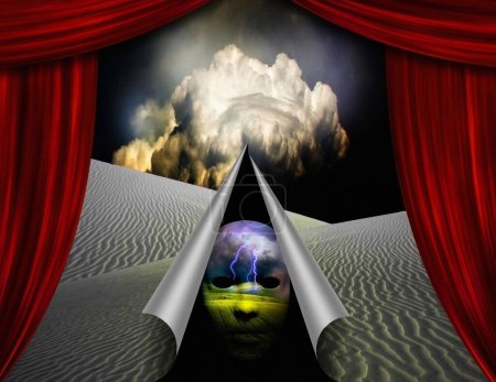 Foto de Escena de cortina del desierto, ilustración abstracta conceptual - Imagen libre de derechos