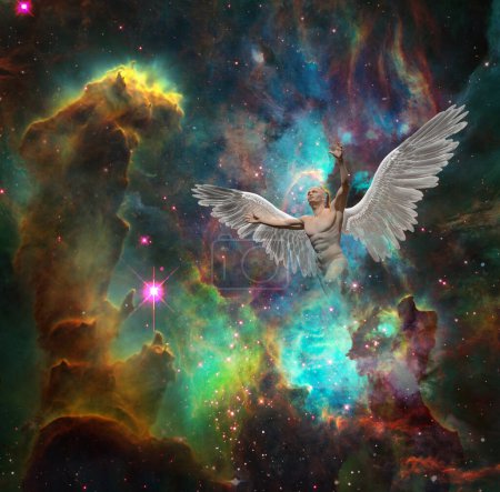 Téléchargez les photos : Space Angel, illustration abstraite conceptuelle - en image libre de droit