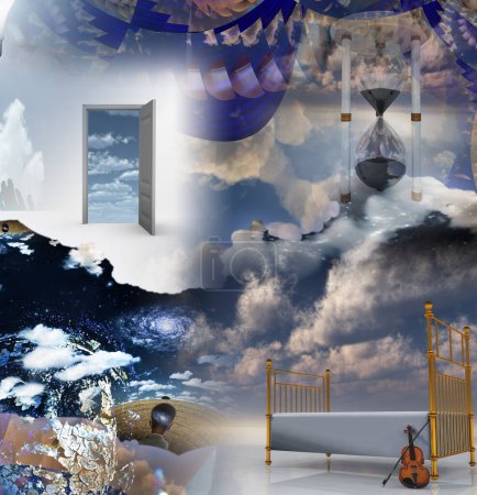 Téléchargez les photos : Fantasy Sleep Composition, illustration abstraite conceptuelle - en image libre de droit