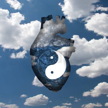 Téléchargez les photos : Symbole Yin Yang, illustration abstraite conceptuelle - en image libre de droit