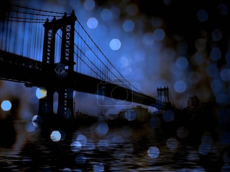 Photo for Manhattan bridge, art illustration - Royalty Free Image