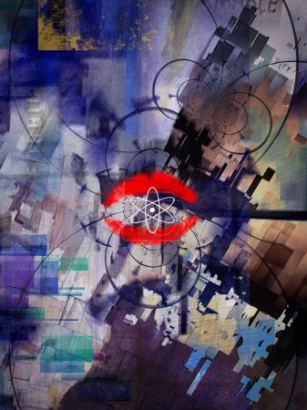 Téléchargez les photos : Atomic Kiss, illustration abstraite conceptuelle - en image libre de droit