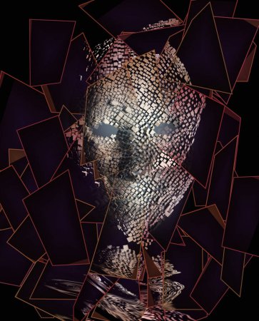 Téléchargez les photos : Dark Face, illustration abstraite conceptuelle - en image libre de droit