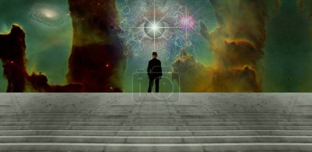 Photo for Man and God, conceptual abstract illustration - Royalty Free Image