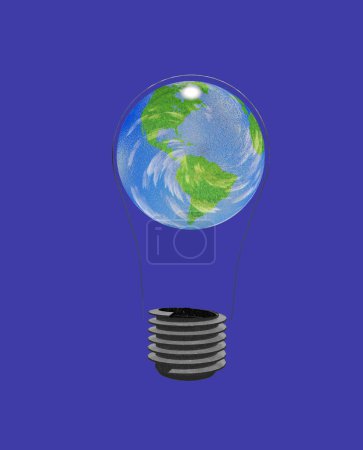 Téléchargez les photos : Ampoule Terre, illustration abstraite conceptuelle - en image libre de droit