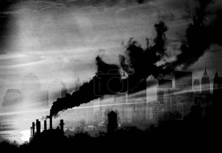 Photo for Smoke over Manhattan, conceptual creative illustration - Royalty Free Image