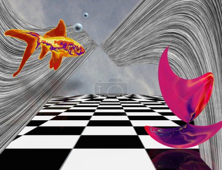 Foto de Materia rosa en el tablero de ajedrez, ilustración creativa conceptual - Imagen libre de derechos