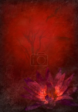 Téléchargez les photos : Crimson Lotus, illustration abstraite conceptuelle - en image libre de droit