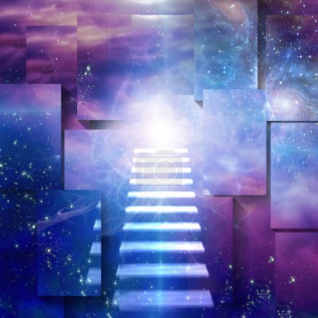 Photo for Steps up into cosmos, conceptual abstract illustration - Royalty Free Image