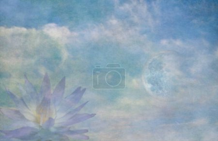Téléchargez les photos : Lotus et lune, illustration conceptuelle créative - en image libre de droit