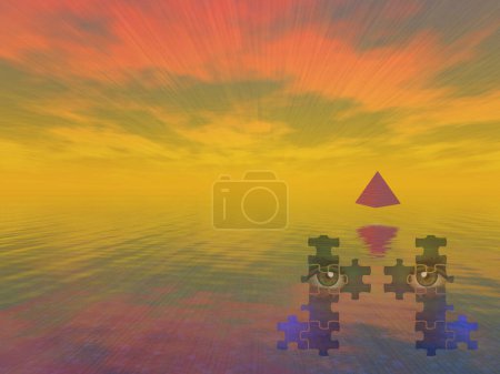 Photo for Eyes of mystery, conceptual abstract illustration - Royalty Free Image