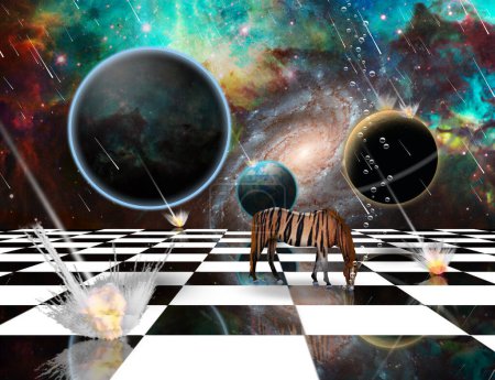 Photo for Surrealism. Planetary Armageddon, conceptual abstract illustration - Royalty Free Image