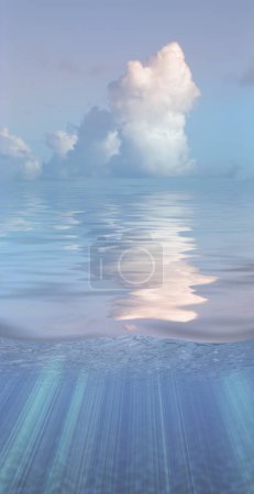 Téléchargez les photos : Nuages sur l'eau, illustration abstraite conceptuelle - en image libre de droit