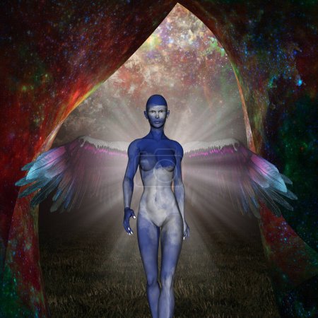 Photo for Space Angel, abstract conceptual illustration - Royalty Free Image