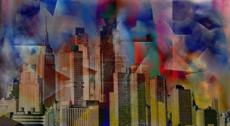 Téléchargez les photos : Vue de Manhattan, illustration abstraite conceptuelle - en image libre de droit