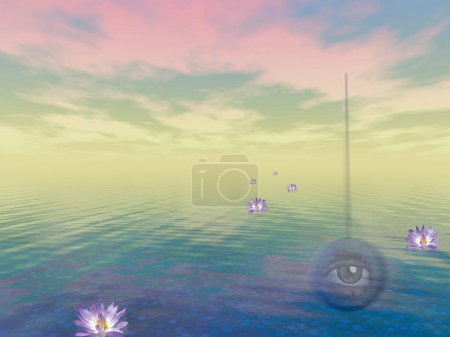 Photo for Zen ocean, abstract conceptual illustration - Royalty Free Image