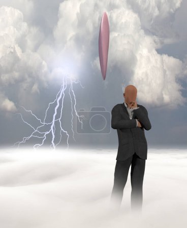 Photo for UFO in clouds, conceptual abstract illustration - Royalty Free Image