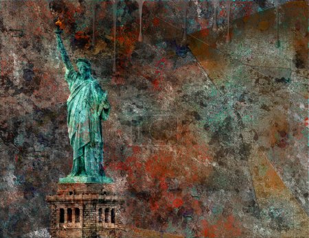 Téléchargez les photos : Statue de la Liberté, illustration conceptuelle abstraite - en image libre de droit