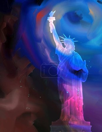 Téléchargez les photos : Statue de la Liberté, illustration conceptuelle abstraite - en image libre de droit