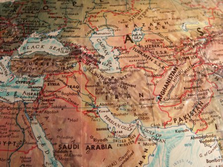 Téléchargez les photos : Moyen-Orient vieille carte - en image libre de droit