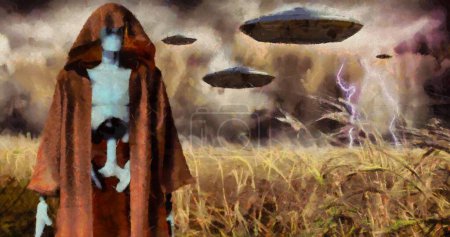 Téléchargez les photos : Alien Invasion, illustration abstraite conceptuelle - en image libre de droit
