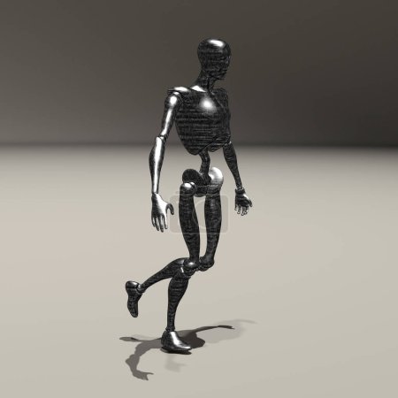 Téléchargez les photos : Robot alien rouillé, illustration abstraite conceptuelle - en image libre de droit