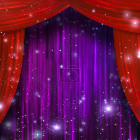 Photo for Theater Curtains, conceptual abstract illustration - Royalty Free Image