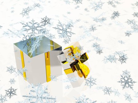 Foto de Caja de regalo, hermosa tarjeta de Navidad festiva - Imagen libre de derechos
