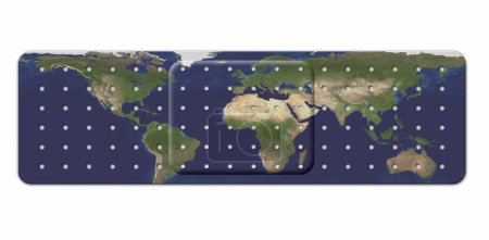 Téléchargez les photos : Bandage avec carte de la Terre - en image libre de droit