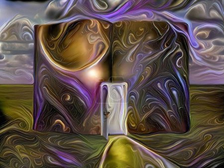 Photo for The Door to Imagination, conceptual abstract illustration - Royalty Free Image