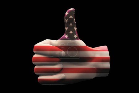 Téléchargez les photos : Illustration conceptuelle abstraite des USA Thumbs Up - en image libre de droit