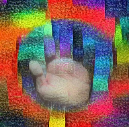 Photo for Colorful Hand, conceptual abstract illustration - Royalty Free Image