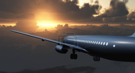 Téléchargez les photos : Avion Jet Passenger, illustration colorée - en image libre de droit