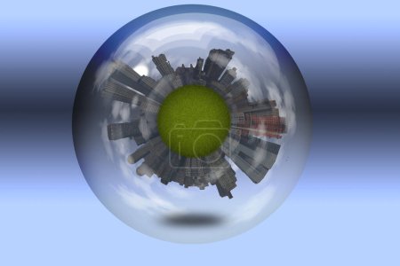 Téléchargez les photos : Green city planet, illustration abstraite conceptuelle - en image libre de droit