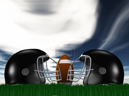 Téléchargez les photos : Illustration conceptuelle abstraite de la composition du casque de football - en image libre de droit