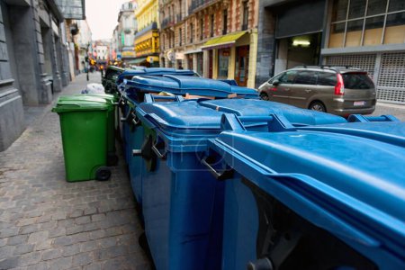 Photo for Trash cans on street - Royalty Free Image