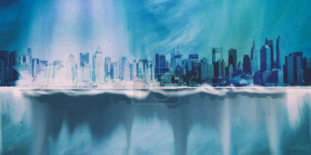 Foto de Skyline de Nueva York, ilustración abstracta conceptual - Imagen libre de derechos