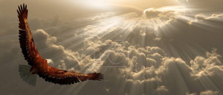 Photo for Eagle the clouds conceptual image - Royalty Free Image