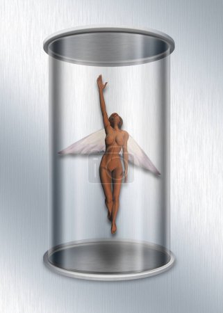 Photo for Illustration of woman as Fairy in jar - Royalty Free Image