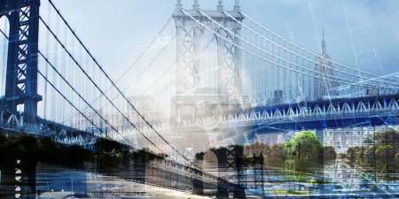 Photo for NYC bridges, colorful picture - Royalty Free Image