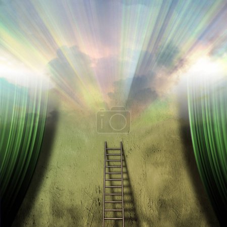 Photo for "Ladder into dramatic sky" - Royalty Free Image