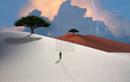 Téléchargez les photos : Desert, illustration abstraite conceptuelle - en image libre de droit